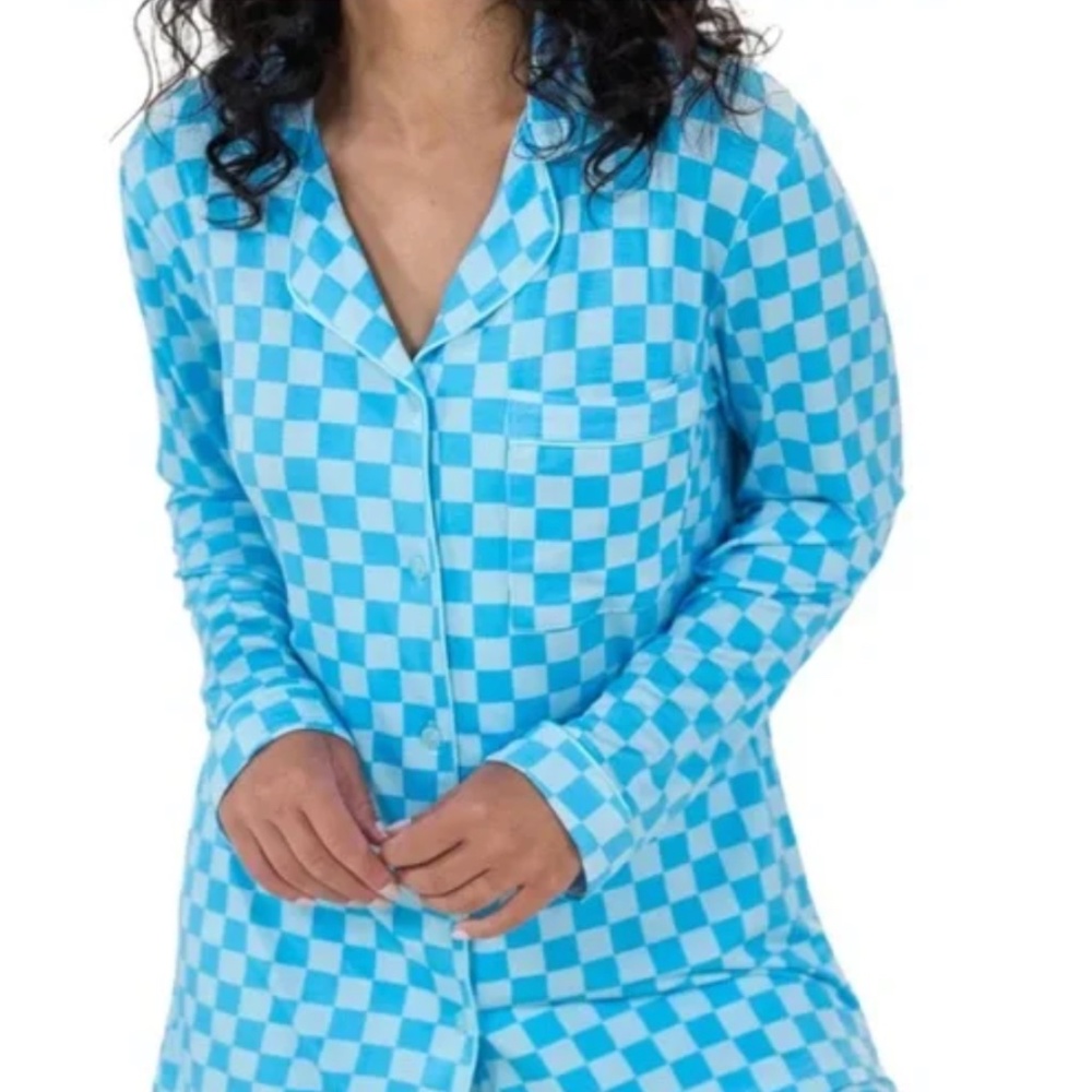 In My Sundays blue check pajama set XL